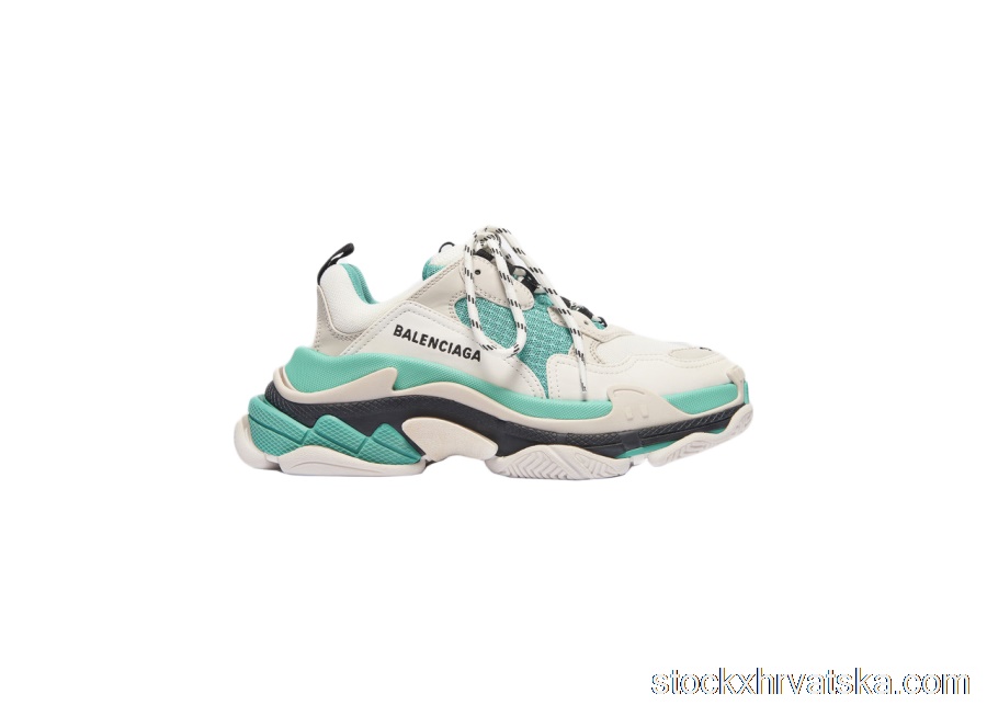 Balencaiga Triple S White Grey Turquoise (W) 524039W09OH3005