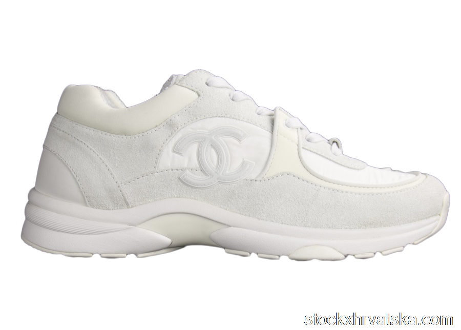 Chanel CC White Suede G33745 Y52846 0G975