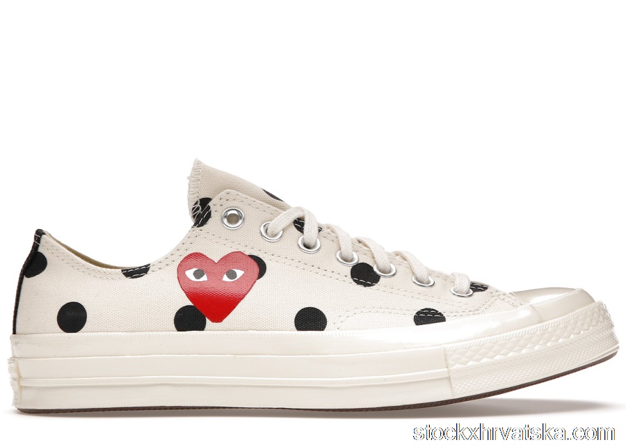 Converse Chuck Taylor All-Star 70 Ox Comme des Garcons PLAY Polka Dot White 157249C