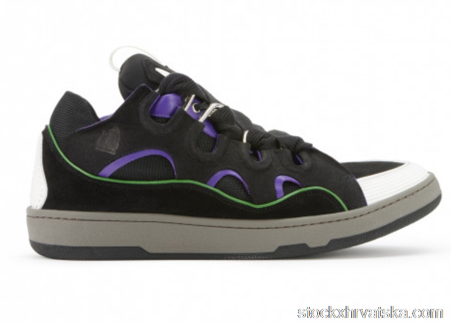 Lanvin Leather Curb Black Purple FM-SKRK11-DRA1-P21B145