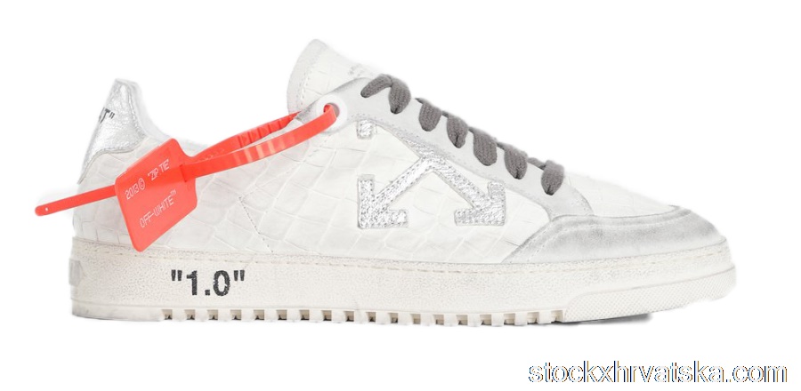 OFF-WHITE 2.0 Low Silver Crocodile FW19 OMIA042F19D680370191